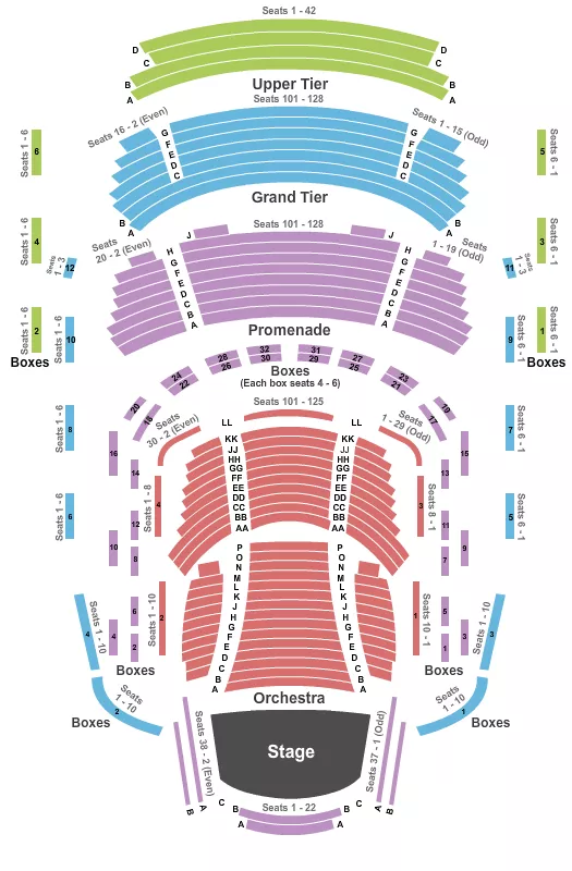 END STAGE Seating Map Seating Chart