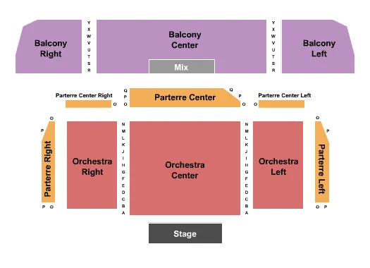 END STAGE Seating Map Seating Chart