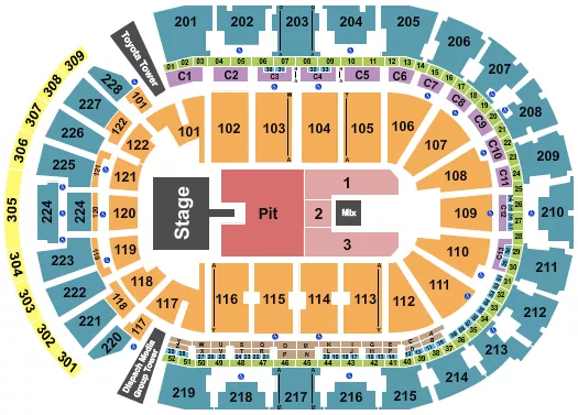 ENDSTAGE GA PIT W CATWALK Seating Map Seating Chart