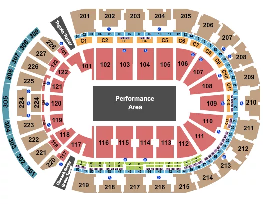 MONSTER TRUCKS Seating Map Seating Chart