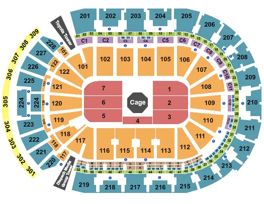 UFC FIGHT NIGHT Seating Map Seating Chart