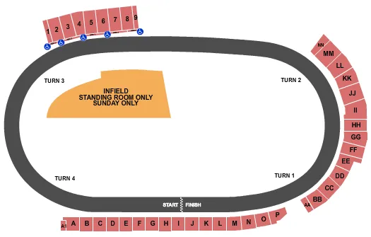 RACING Seating Map Seating Chart