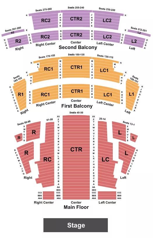 ENDSTAGE 2 Seating Map Seating Chart
