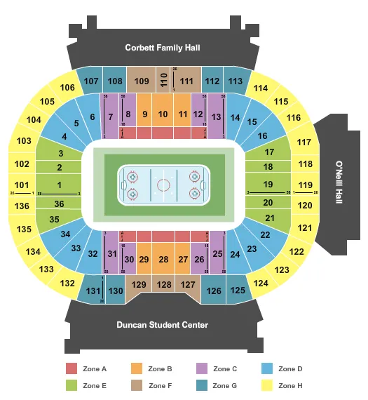 HOCKEY INT ZONE Seating Map Seating Chart