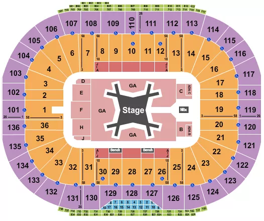 LUKE COMBS Seating Map Seating Chart
