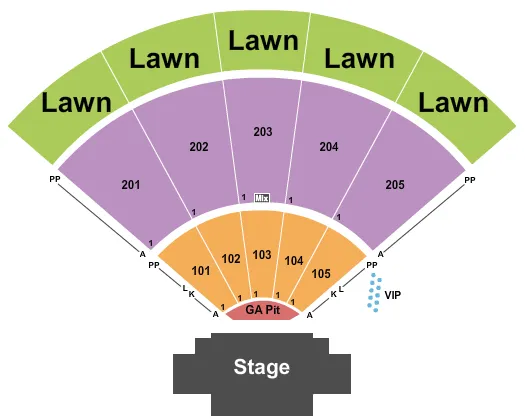OZARKS AMPHITHEATER MISSOURI END STAGE 2 Seating Map Seating Chart