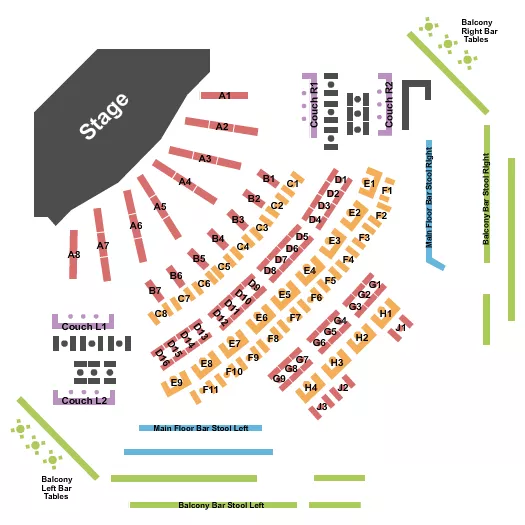 TABLES AND BALCONY 2 Seating Map Seating Chart