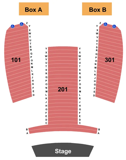 PEERYS EGYPTIAN THEATRE END STAGE Seating Map Seating Chart
