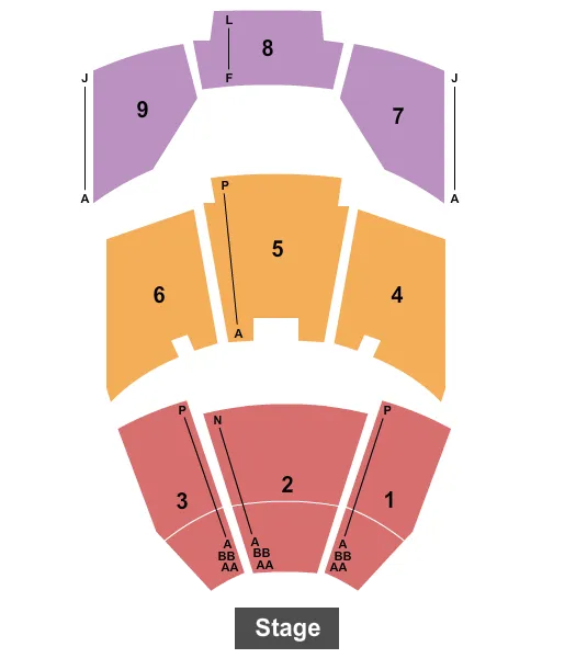 PENN TELLER THEATER AT RIO LAS VEGAS END STAGE Seating Map Seating Chart