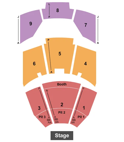 PENN TELLER THEATER AT RIO LAS VEGAS END STAGE 2 Seating Map Seating Chart