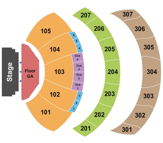 ENDSTAGE GA FLOOR Seating Map Seating Chart