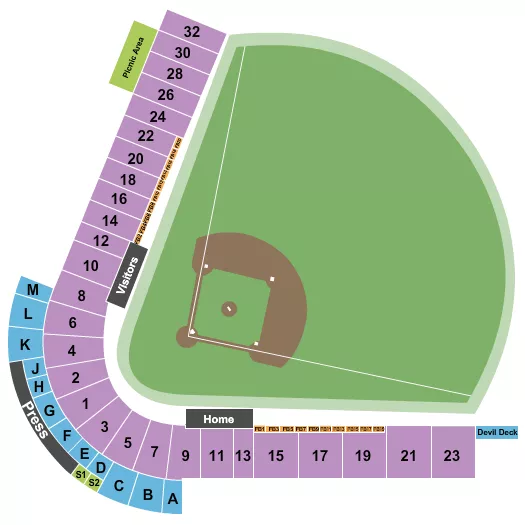 ASU BASEBALL Seating Map Seating Chart