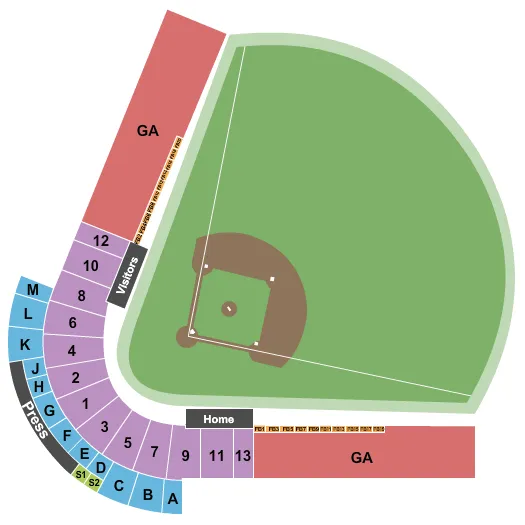 BASEBALL Seating Map Seating Chart
