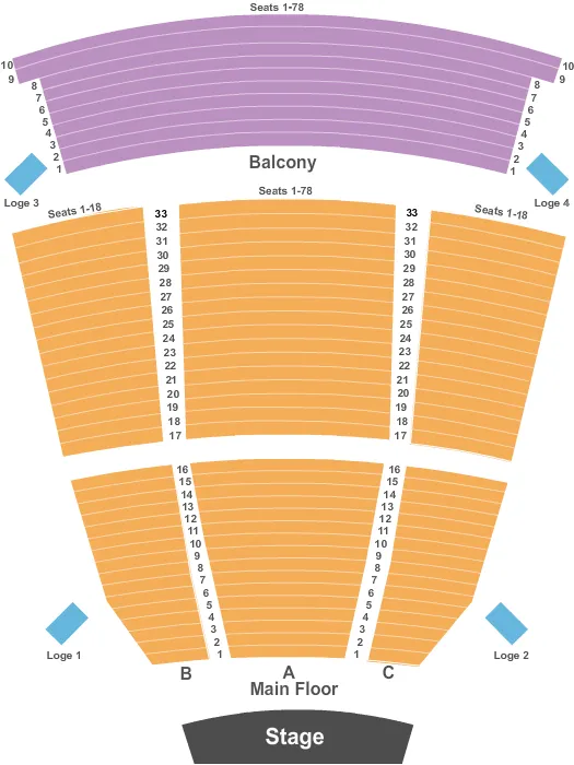 END STAGE Seating Map Seating Chart