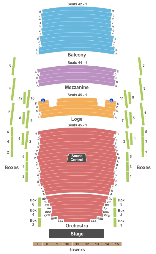 END STAGE Seating Map Seating Chart