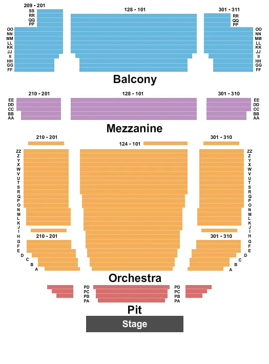 END STAGE Seating Map Seating Chart