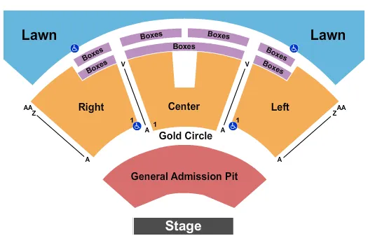 END STAGE GA PIT Seating Map Seating Chart