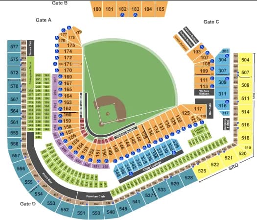 BASEBALL SRO Seating Map Seating Chart