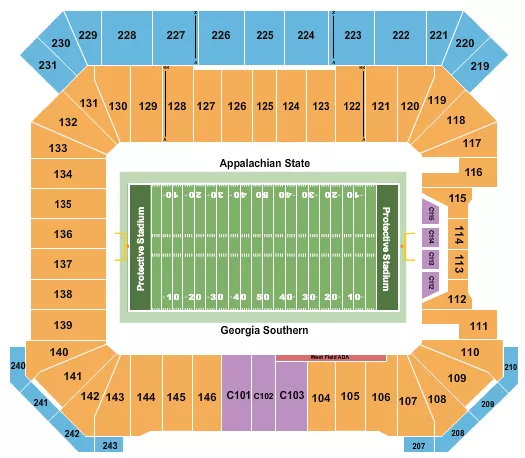 BIRMINGHAM BOWL Seating Map Seating Chart