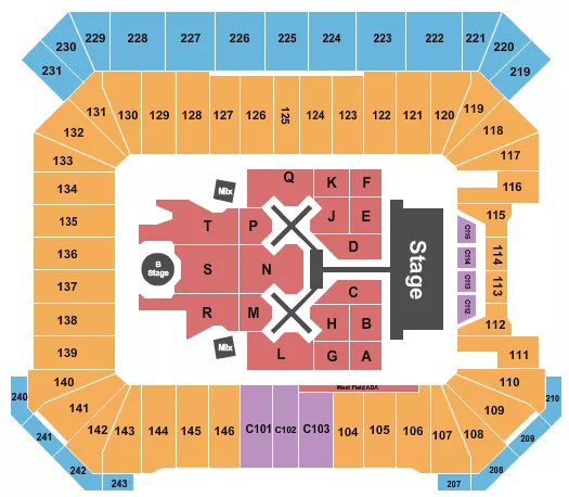 CHRIS BROWN Seating Map Seating Chart