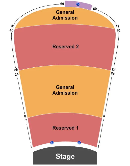 ENDSTAGE RSV 1 7 25 40 GA 8 24 41 69 Seating Map Seating Chart