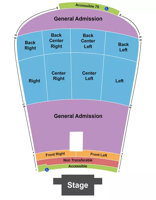 RSVD 1 4 27 58 GA 5 26 59 69 Seating Map Seating Chart
