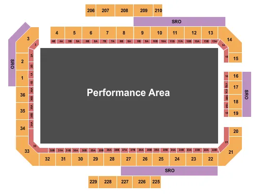 RENO SPARKS LIVESTOCK EVENTS CENTER MONSTER JAM 2 Seating Map Seating Chart