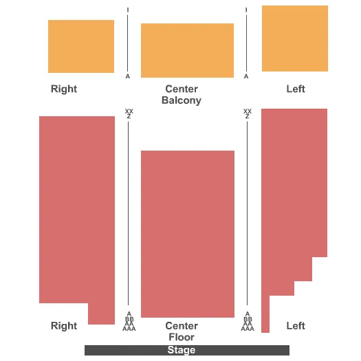 END STAGE Seating Map Seating Chart