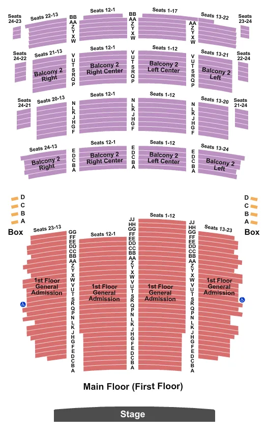 RIVERSIDE THEATER WI GA 1ST FLOOR Seating Map Seating Chart