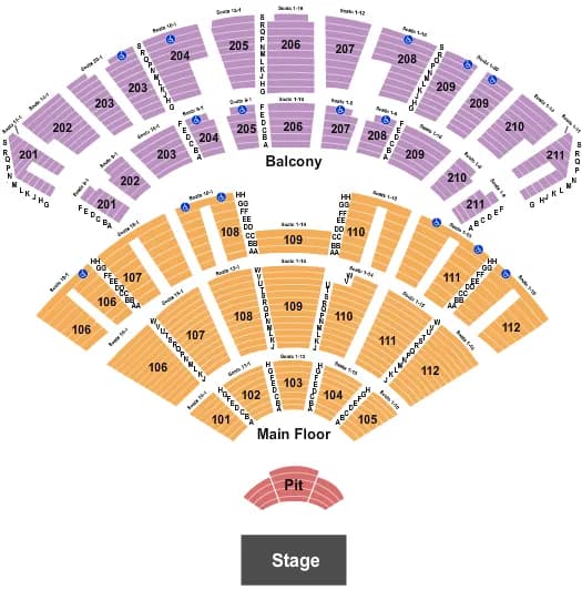 ENDSTAGE PIT 2 Seating Map Seating Chart