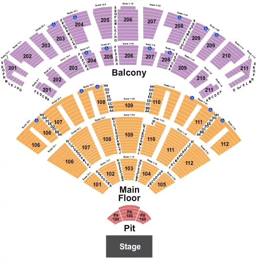 ENDSTAGE Seating Map Seating Chart