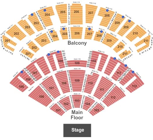 END STAGE Seating Map Seating Chart