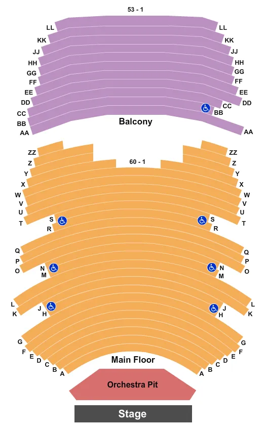 END STAGE Seating Map Seating Chart