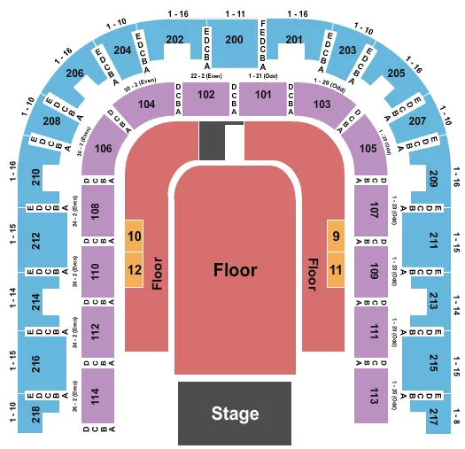 ENDSTAGE GA FLOOR 2 Seating Map Seating Chart