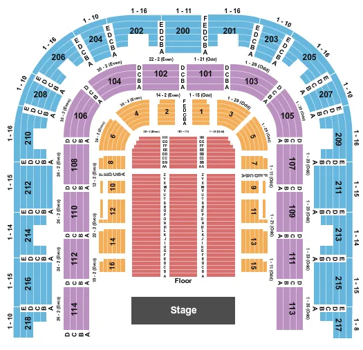 END STAGE Seating Map Seating Chart