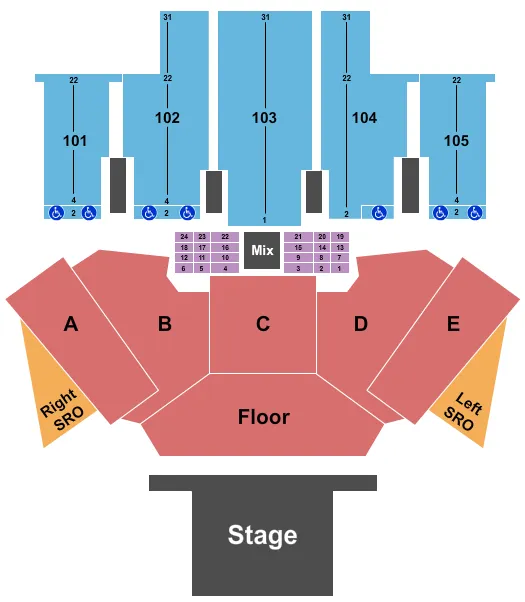 END STAGE GA FLOOR 2 Seating Map Seating Chart