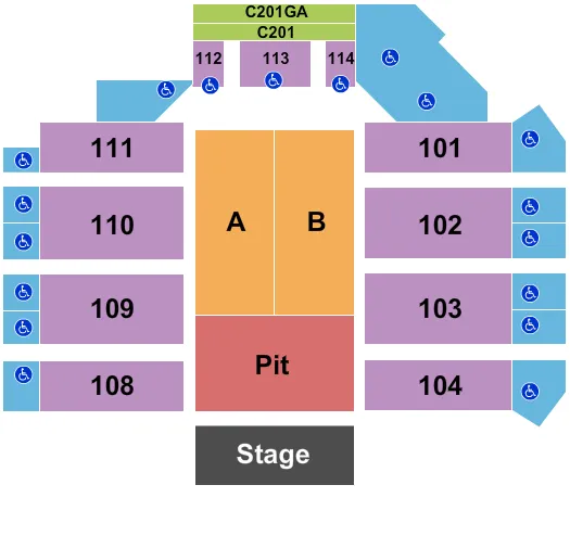 ENDSTAGE GA PIT Seating Map Seating Chart