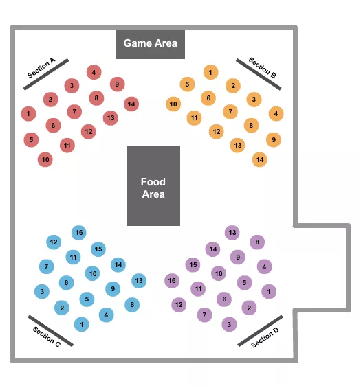 SEVEN FEATHERS HOTEL CASINO ENDSTAGE TABLES 3 Seating Map Seating Chart