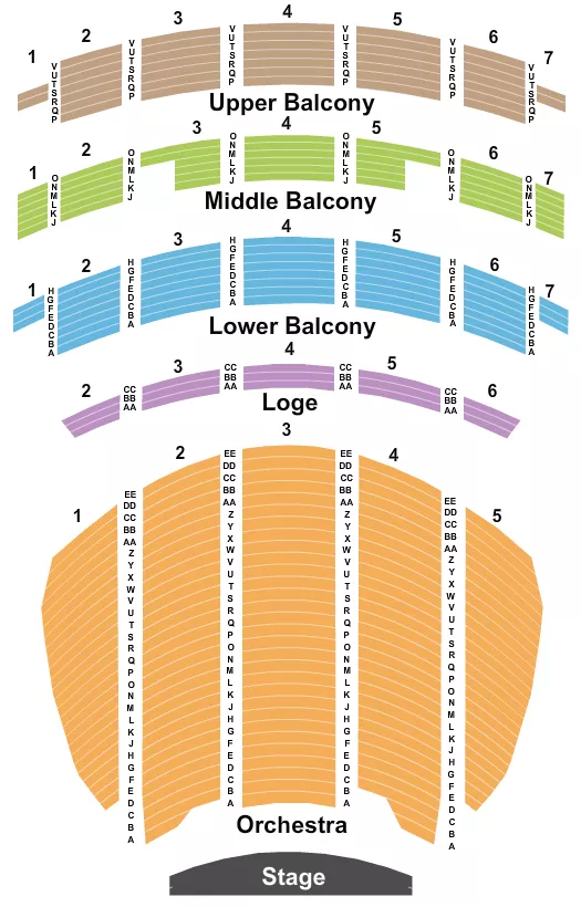 END STAGE Seating Map Seating Chart