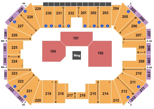 BOXING Seating Map Seating Chart