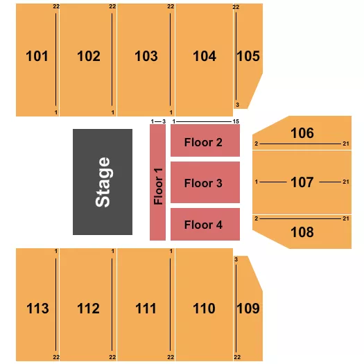 END STAGE Seating Map Seating Chart