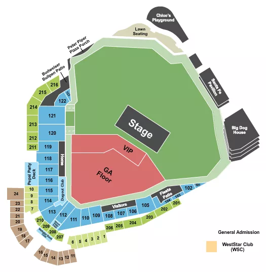 ROCK THE PARK Seating Map Seating Chart