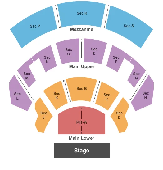 END STAGE Seating Map Seating Chart
