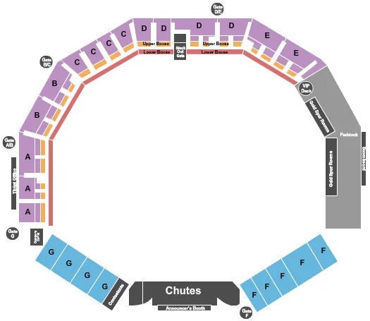 RODEO Seating Map Seating Chart