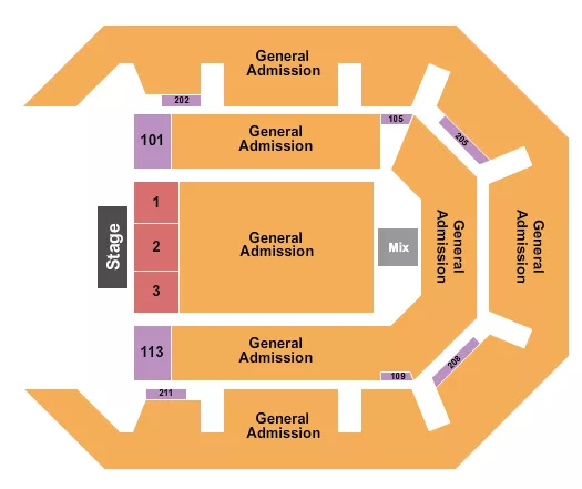 ENDSTAGE GA RESERVED Seating Map Seating Chart