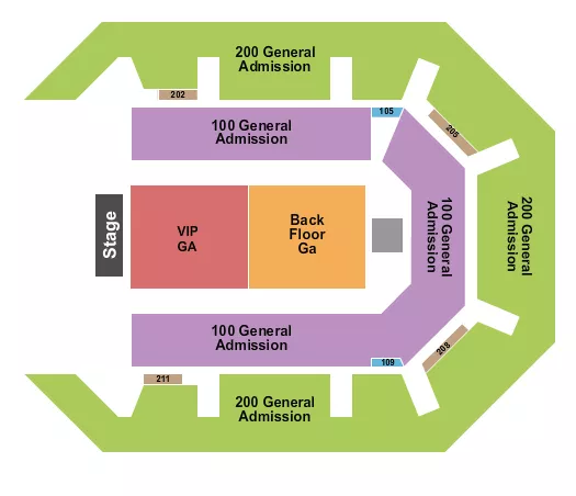 ENDSTAGE VIP GA Seating Map Seating Chart