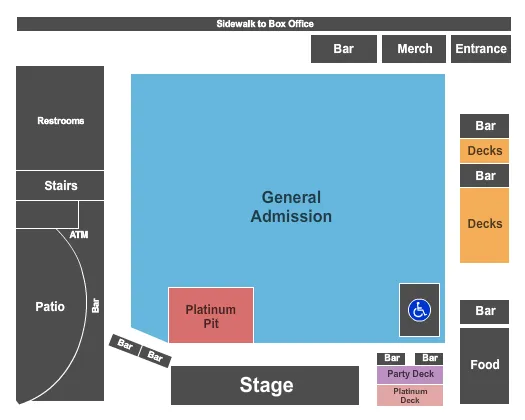 GENERAL ADMISSION Seating Map Seating Chart