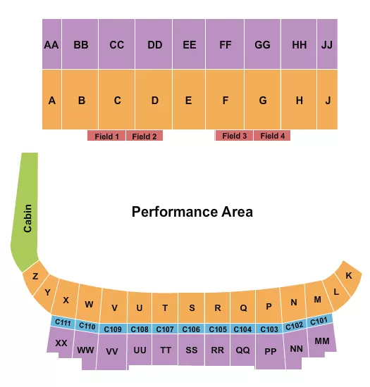 PERFORMANCE AREA Seating Map Seating Chart