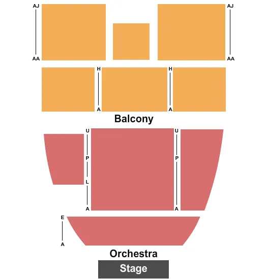 THE CABOT CABOT PERFORMING ARTS CENTER END STAGE Seating Map Seating Chart