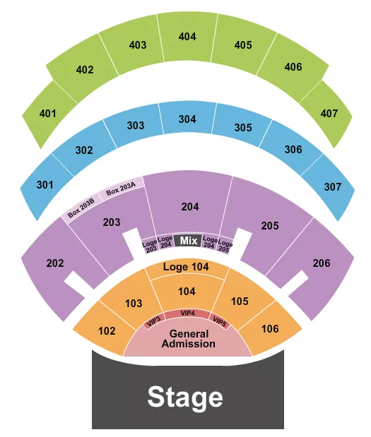 ENDSTAGE GA WITH VIPS Seating Map Seating Chart